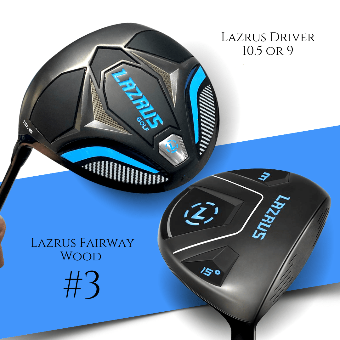 Lazrus Golf Driver & Fairway Wood Set - Premium Golf Clubs for Men & Women - Perfect for Driving Range & Course Play