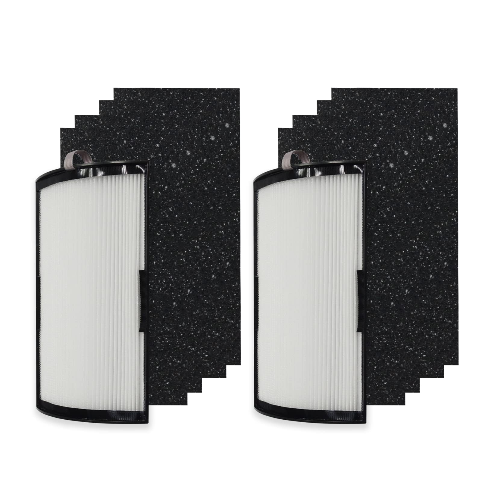 PUREBURG Replacement Air Purifier Filter Set - 2-Pack H13 HEPA + 8 Activated Carbon Pre-Filters Compatible with Hunter HPF500 Tower - Clean Dust, VOCs & Allergens for Home, Office & Bedroom Use