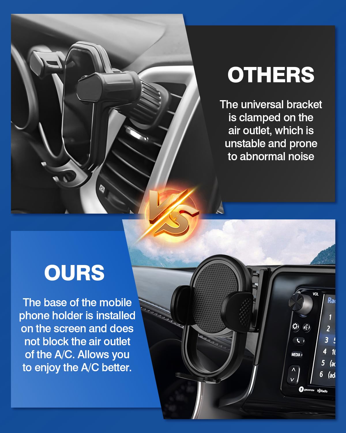 360° Rotating Car Phone Mount Holder for Toyota Venza 2021-2024 | 12.3