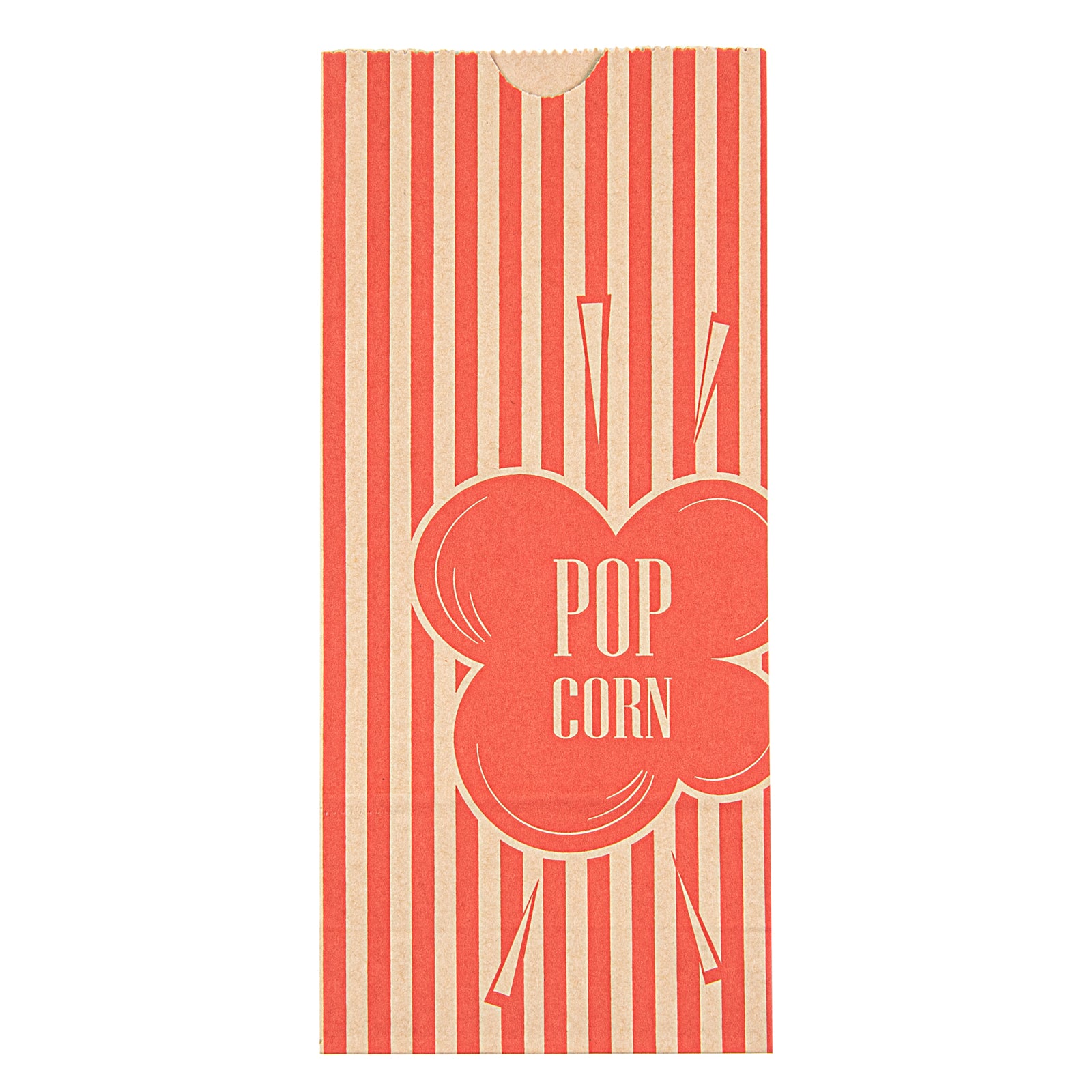Bag Tek 2 oz Red & Kraft Paper Popcorn Bags - 5.25