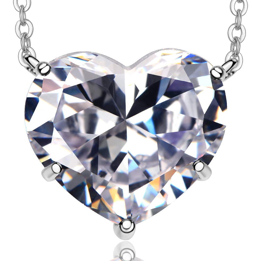 FORECHIC 925 Sterling Silver Birthstone Necklace for Women - Heart Pendant Jewelry Gift for Birthday, Anniversary & Valentine's Day | Perfect for Everyday Wear, Special Occasions & Gift Giving