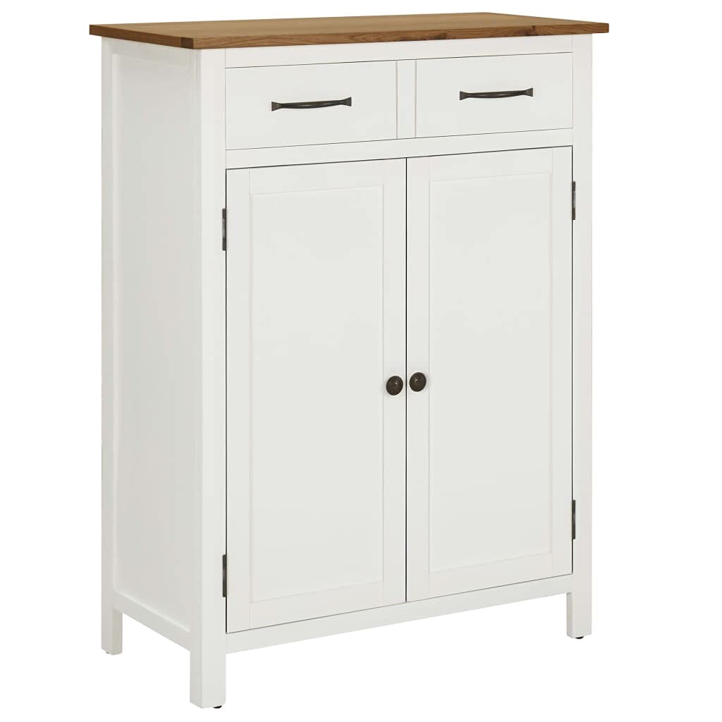 BLUECC Solid Oak Wood Shoe Storage Cabinet - 29.9