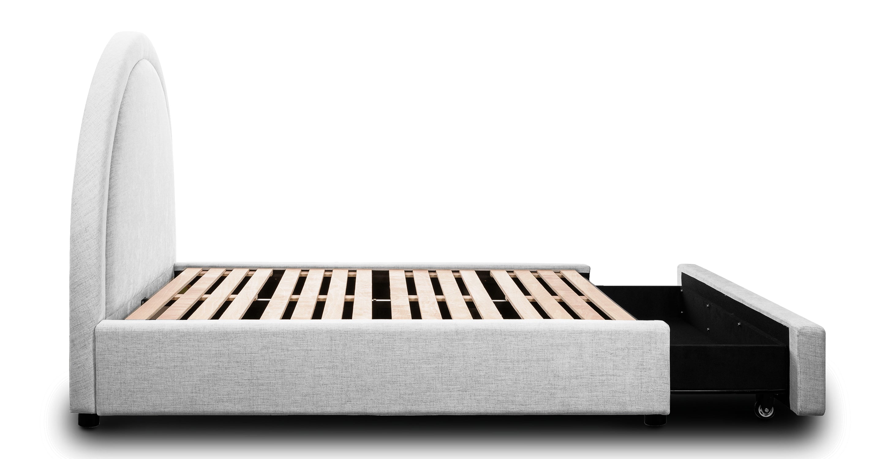 Luna Storage Bed with Underbed Drawers - Queen Size Platform Bed Frame with Hidden Storage for Small Spaces - Perfect for Bedroom, Guest Room, and Apartment Organization