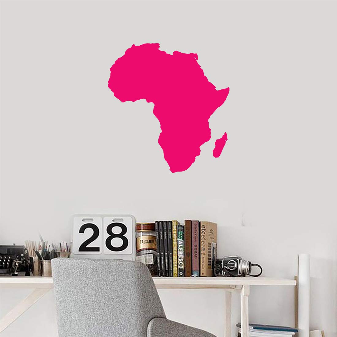 Premium Pink Africa Map Silhouette Vinyl Decals (Set of 2) - Waterproof Stickers for Laptop, Phone, Helmet, Car Window, Mug & Wall Decor - Perfect for Travel Enthusiasts & Home Office Decoration