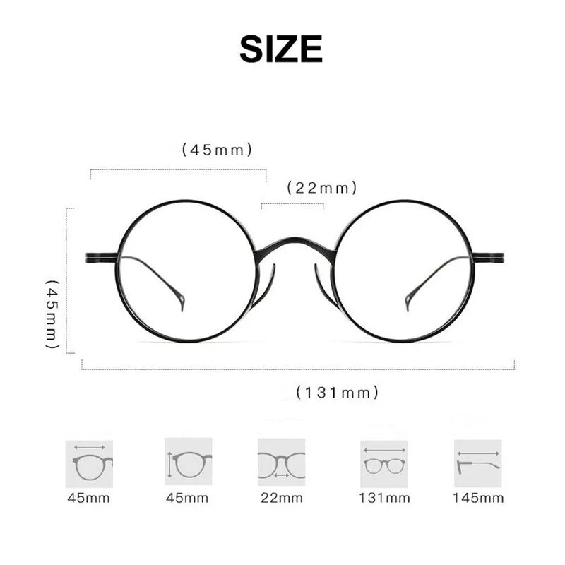 Brightzone Women's Full Rim Round Titanium Eyeglasses 86561 - Lightweight & Durable Frame for Work, Reading & Everyday Use