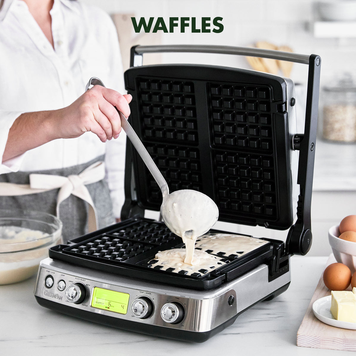Elite Multi Grill, Griddle & Waffle Maker - Premium Stainless Steel 3-in-1 Breakfast Appliance for Pancakes, Sandwiches & Waffles | Perfect for Home Kitchen, Camping & Small Spaces