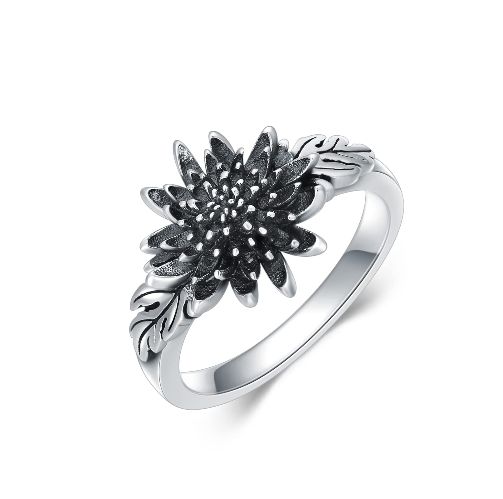 Vintage Birth Flower Rings for Women - 925 Sterling Silver Floral Jewelry - Personalized Birthday Gifts for Mom, Wife, Daughter - Perfect for Anniversaries, Mother's Day & Special Occasions