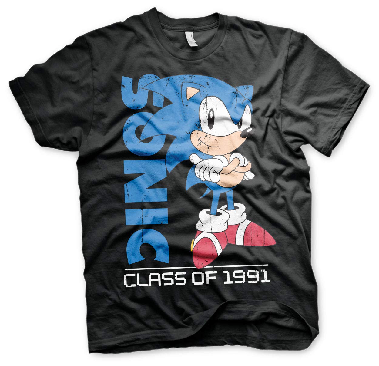 **Sonic The Hedgehog Officially Licensed 1991 Retro Gaming T-Shirt for Men - Black, Medium - Perfect for Casual Wear, Gaming Events & Nostalgic Fans**