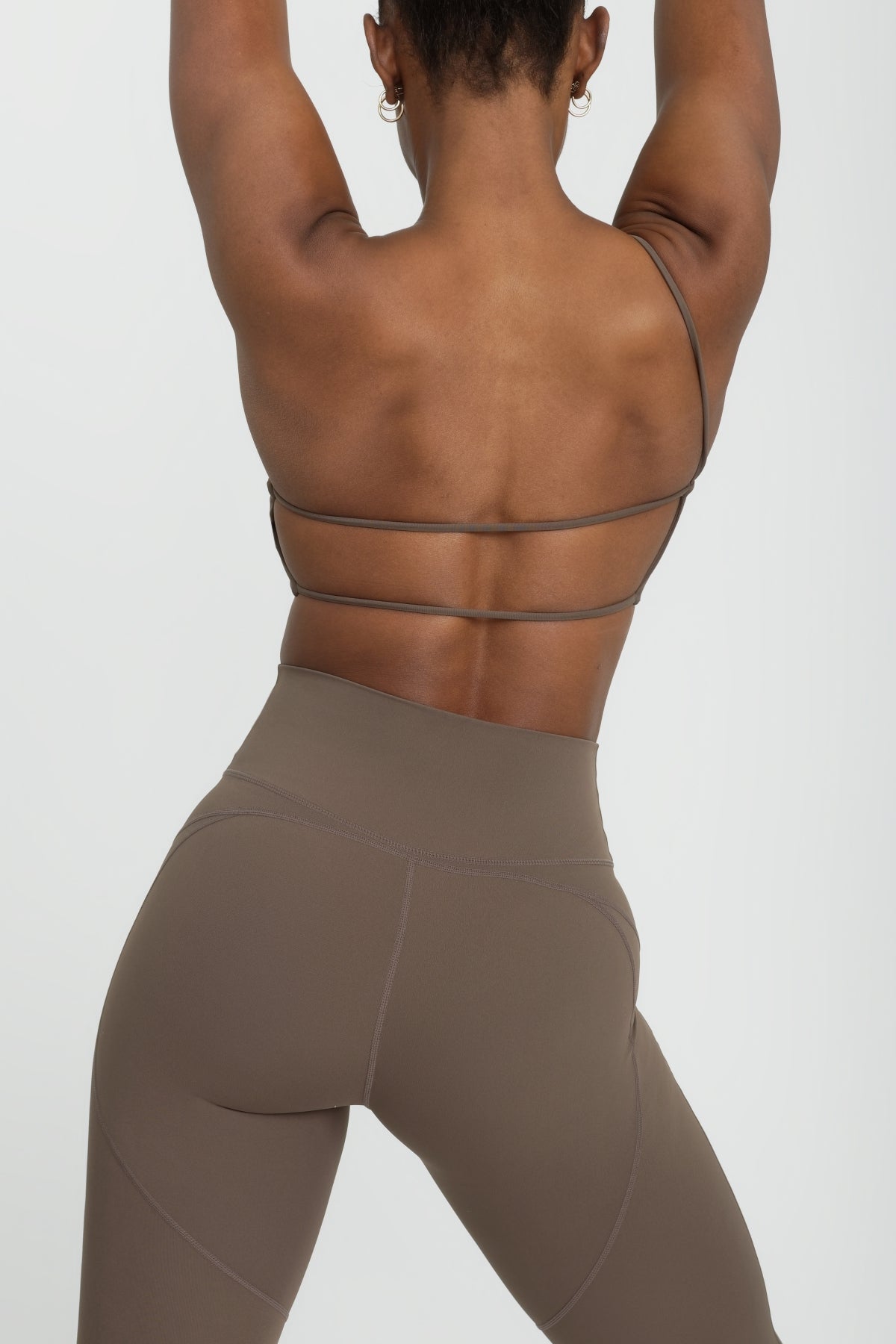 Billi Asymmetrical Sports Bralette - Breathable Workout Top for Women in Taupe | Yoga, Running & Gym Essentials
