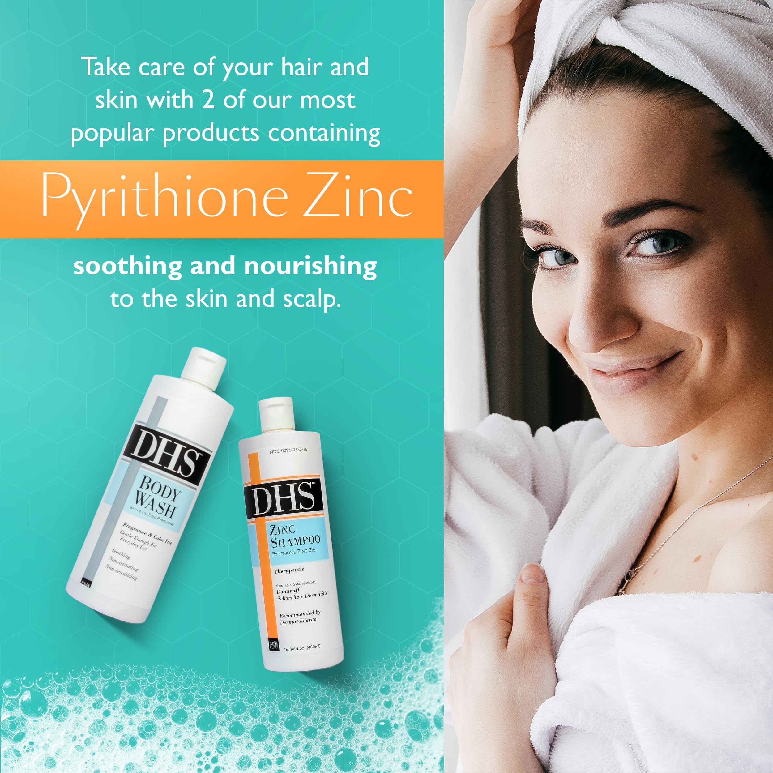 Persōn & Covey DHS Zinc Shampoo & Body Wash Set for Sensitive Skin - Gentle Cleansing for Scalp & Body - Ideal for Eczema, Psoriasis & Dry Skin Care