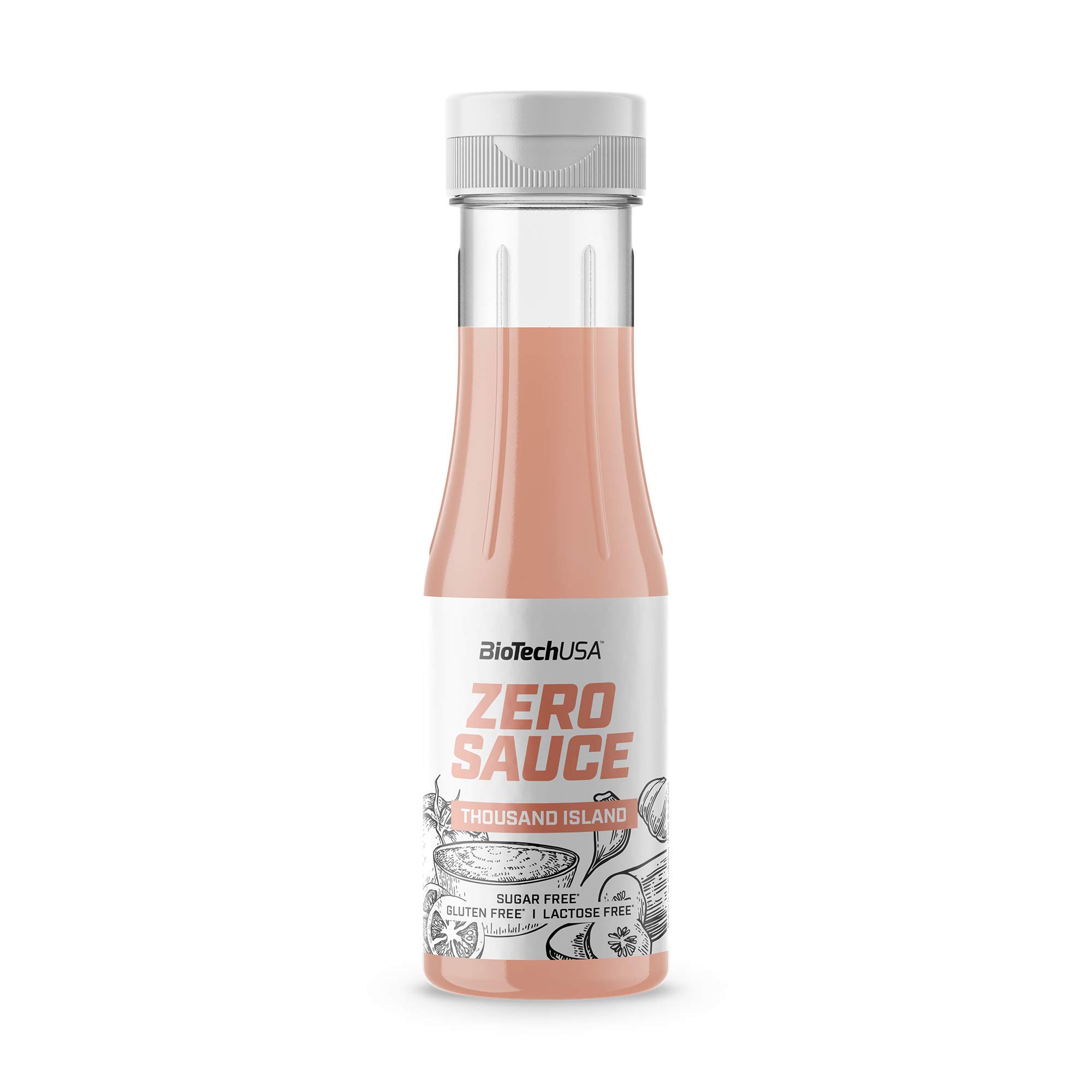 BioTechUSA Zero Sauce - Sugar-Free & Fat-Free Island Dressing with Sweeteners, 350ml | Keto & Vegan Friendly Salad Dressing for Healthy Eating & Weight Loss