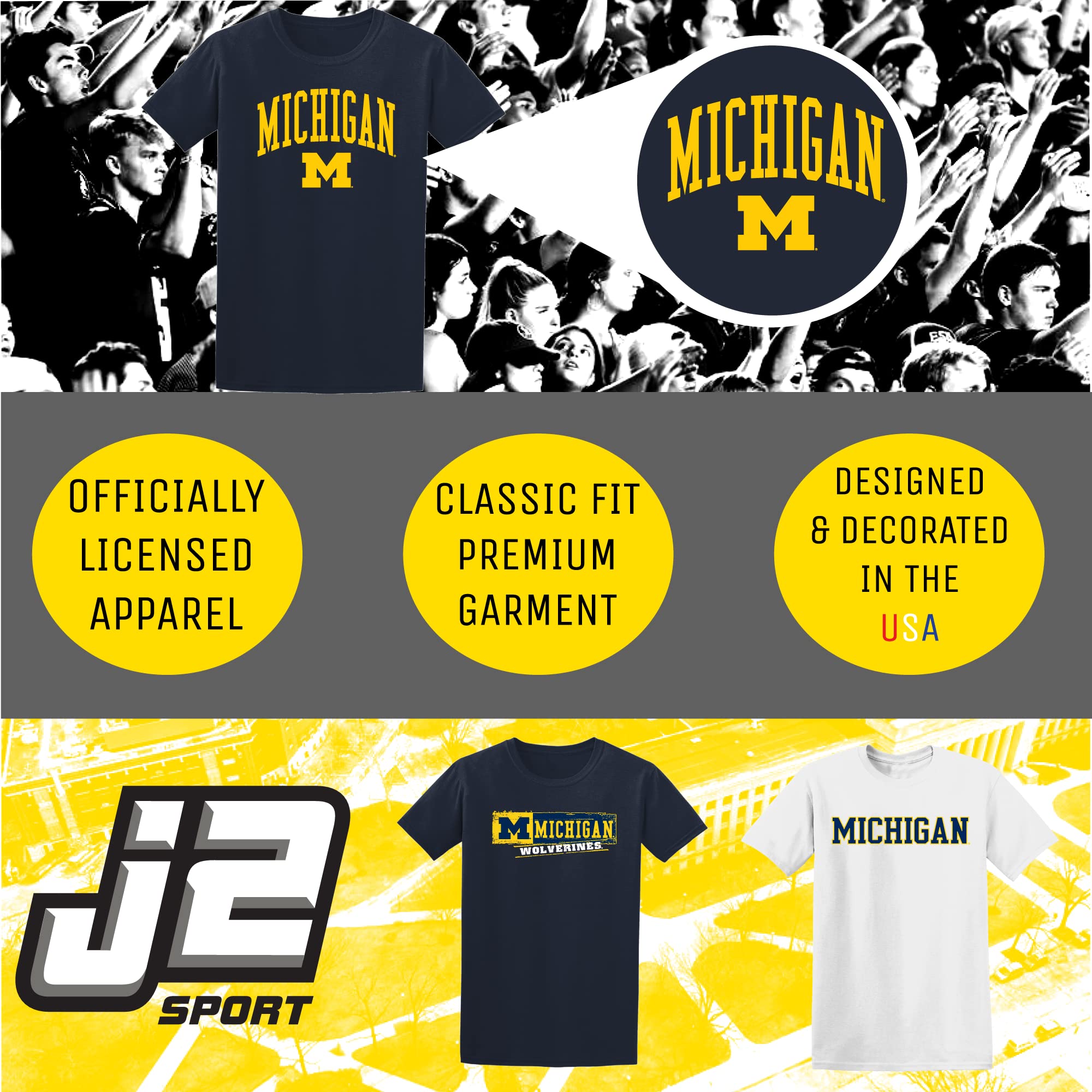 University of Michigan Wolverines T-Shirt - NCAA Officially Licensed Unisex Apparel for Men & Women - Perfect for Game Day, College Spirit Wear and Casual Outfits