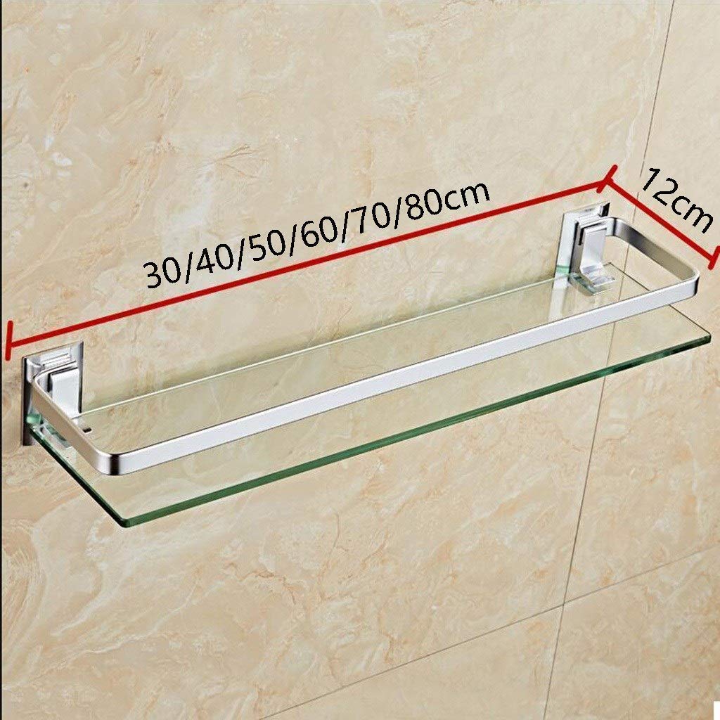 Modern Wall Mounted Glass Bathroom Shelf - Aluminum Frame Space Saving Storage Organizer for Shower, Vanity & Bathroom Decor