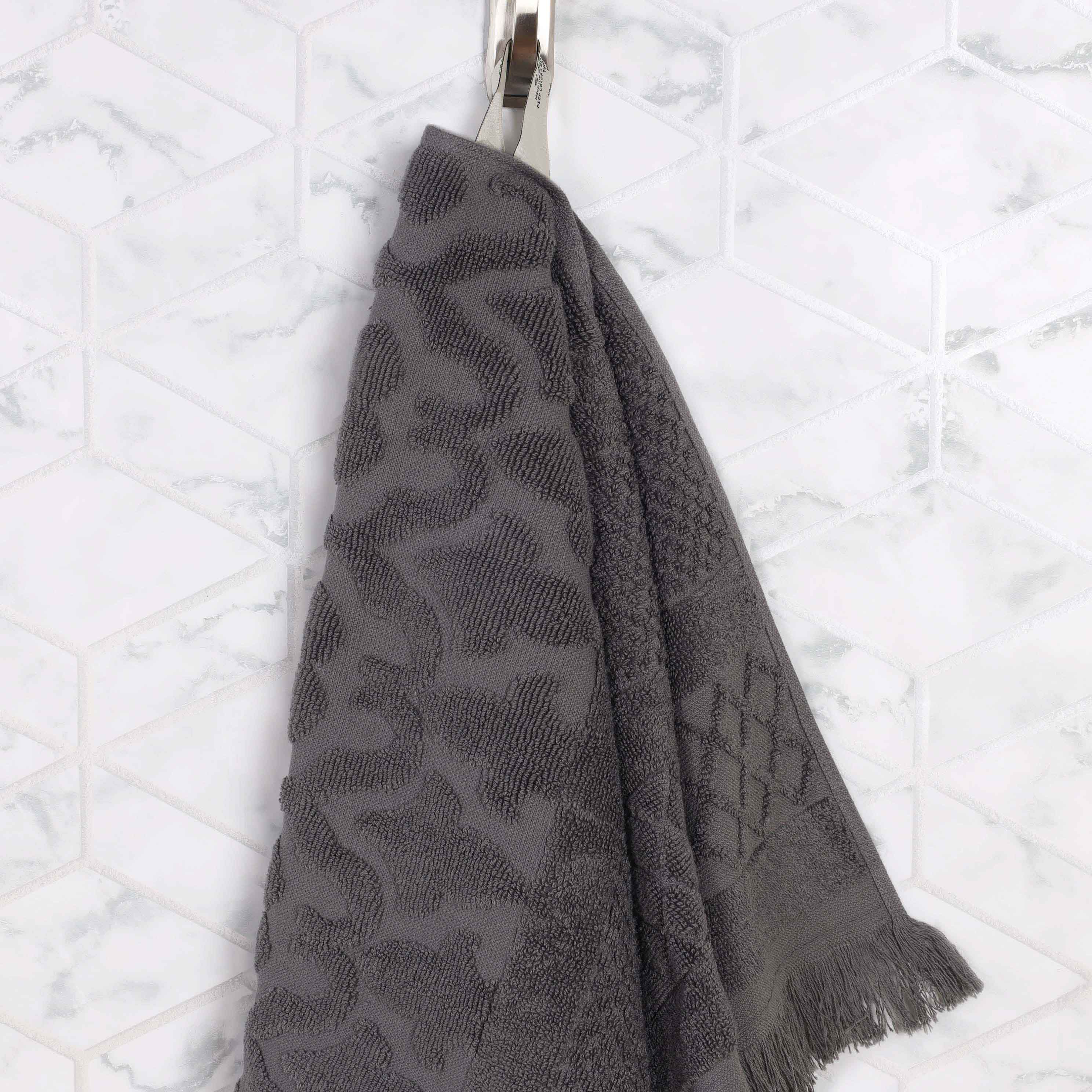 Premium 9-Piece Cotton Geometric Jacquard Towel Set - Ultra Soft, Absorbent & Plush - Perfect for Bathroom, Spa & Luxury Home Decor
