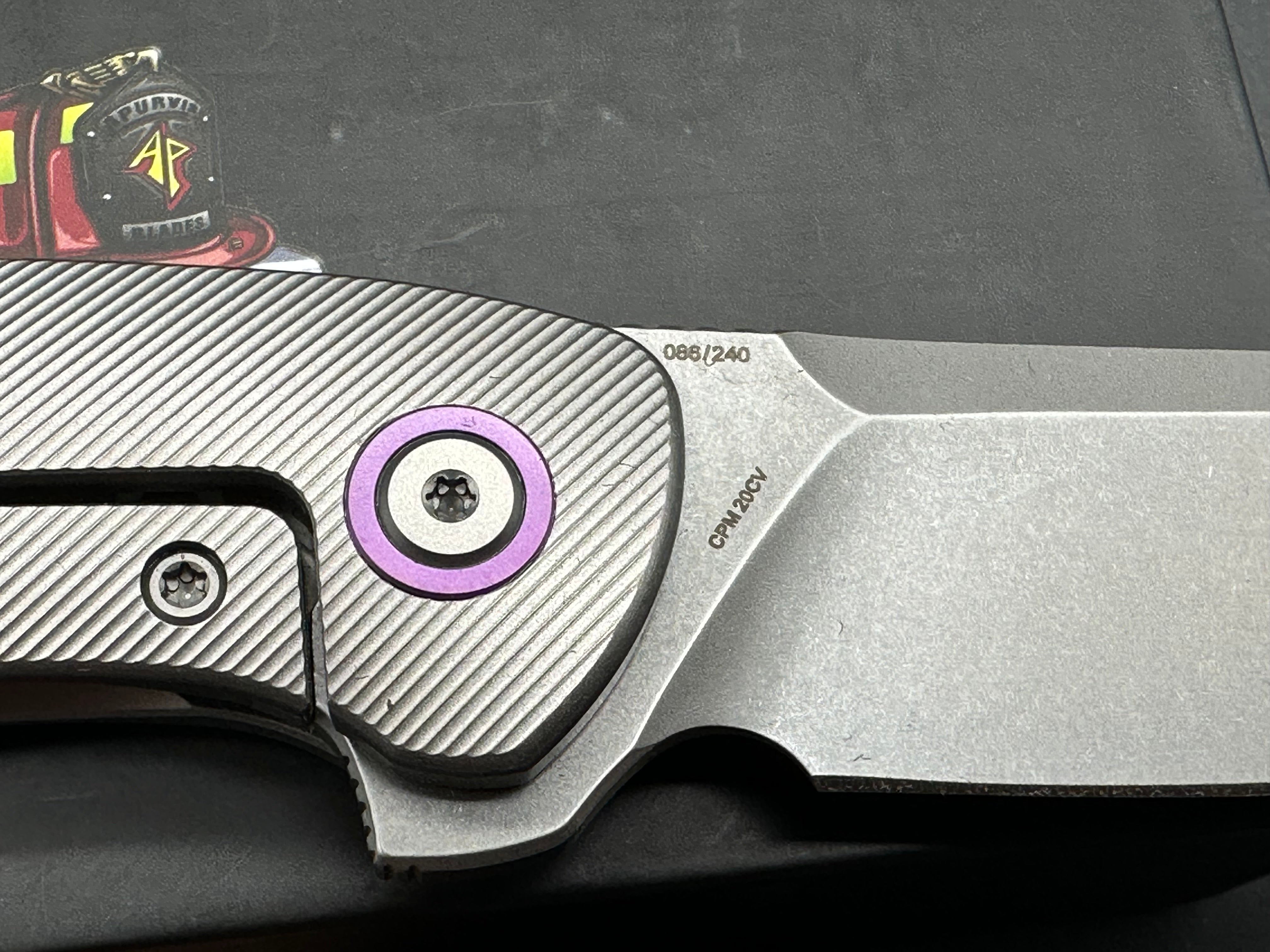 Premium A Purvis Xerx Folding Knife - 20CV Stonewash Blade & Titanium Handle for EDC, Outdoor Adventures & Survival Gear