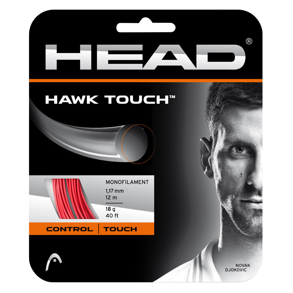 Head Hawk Touch 19/1.15 Tennis String (Red) | Premium Polyester String for Control & Spin | Perfect for Competitive Play & Tournament Matches