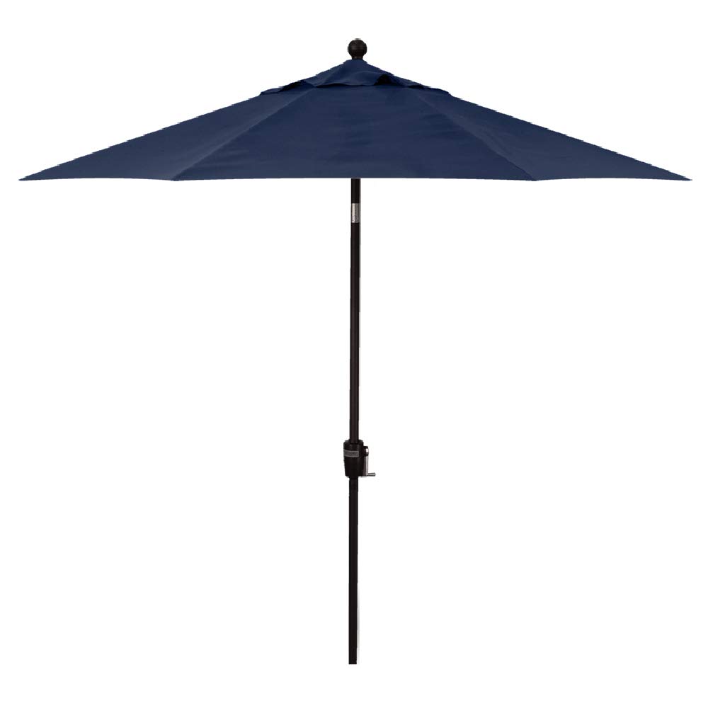 Treasure Garden 9-Foot Push Button Tilt Market Umbrella - Bronze Frame with Obravia2 Navy Fabric - Perfect for Patio, Deck, Poolside & Outdoor Dining