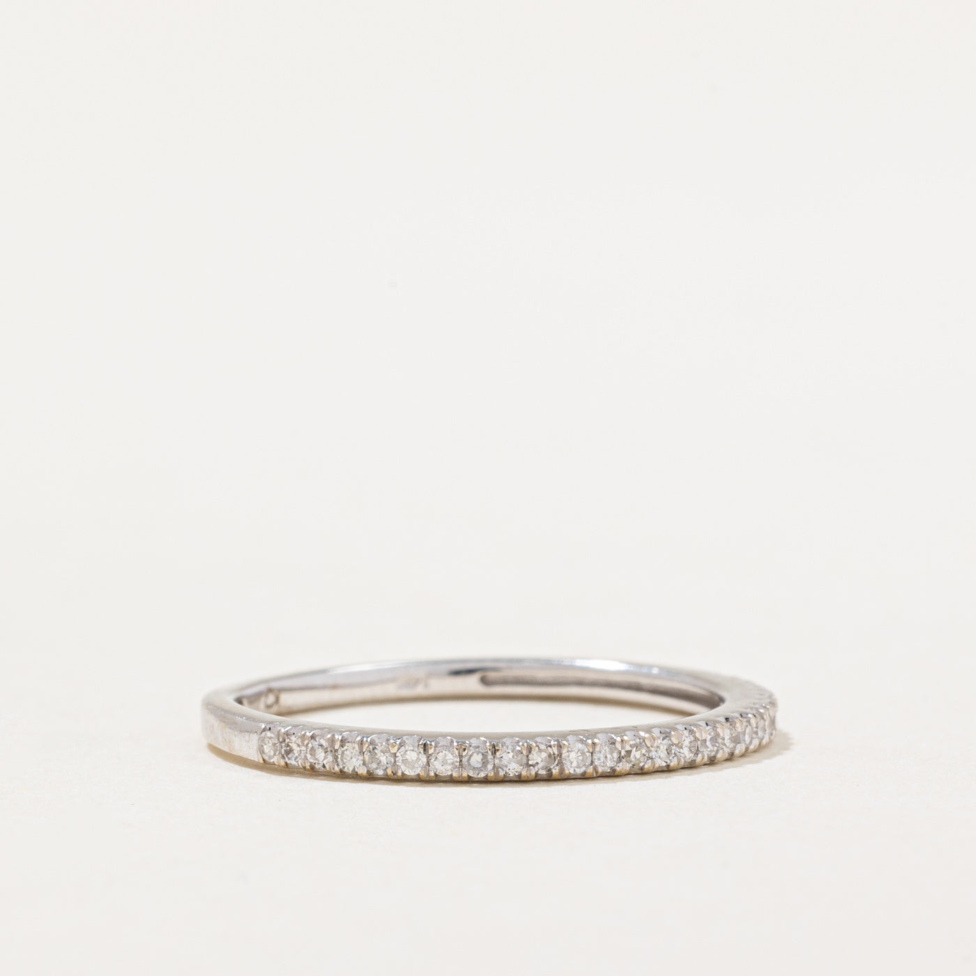 Semi Eternity Diamond Band Ring - 0.14 Carat Total Weight (0.14ctw) - Size 6.5 - Dainty Stackable Wedding Band for Women - Perfect for Anniversary, Engagement or Everyday Elegance