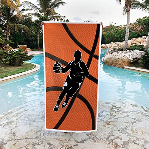 ChalkTalkSPORTS Premium Basketball Beach Towel - Large, Soft & Absorbent for Players & Fans | Perfect for Beach, Pool, Gym & Sports Events