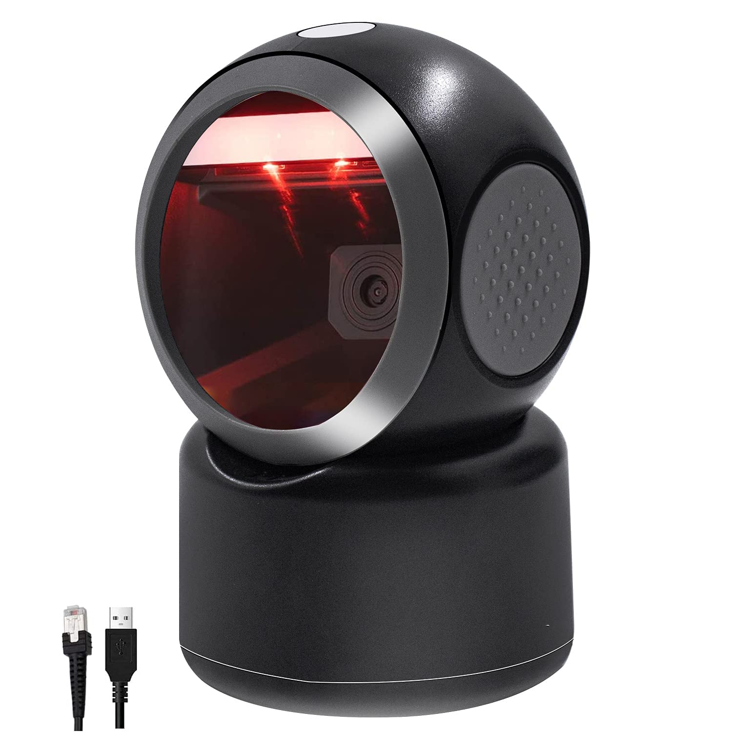 2D QR Hands-Free Barcode Scanner - Omnidirectional Automatic Sensing USB Barcode Reader with Adjustable Screen for POS, PC, Supermarket & Bookstore - Ideal for Retail Checkout, Inventory Management and Warehouse Operations