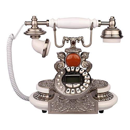 Vintage Retro Corded Landline Phone - Antique European Style Resin Telephone with Push Button Dial, Hands-Free, Caller ID, Speed Dial & Redial - Perfect for Home, Office & Vintage Decor