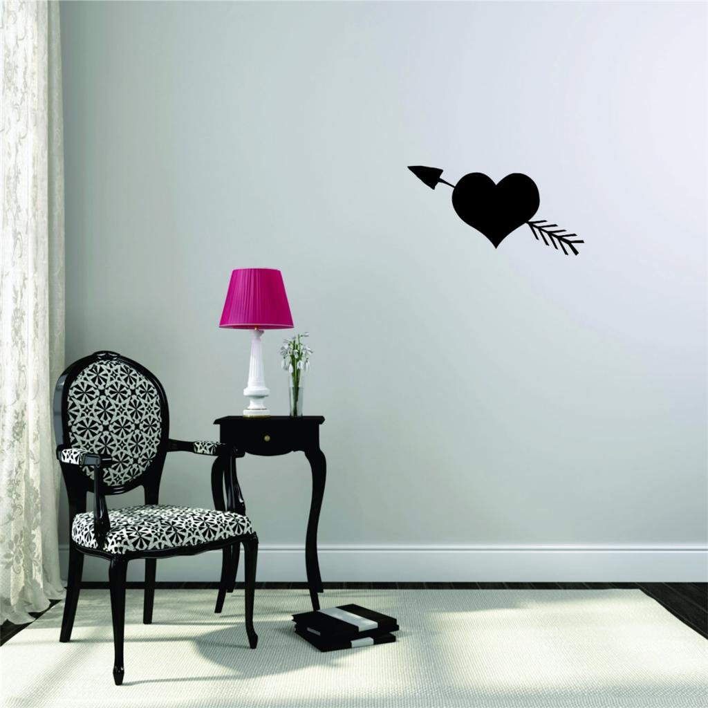 Peel & Stick Wall Decal - Heart and Arrow Love Home Decor Art (14x28 Inches) | Perfect for Bedroom, Nursery, Living Room & Office Decor