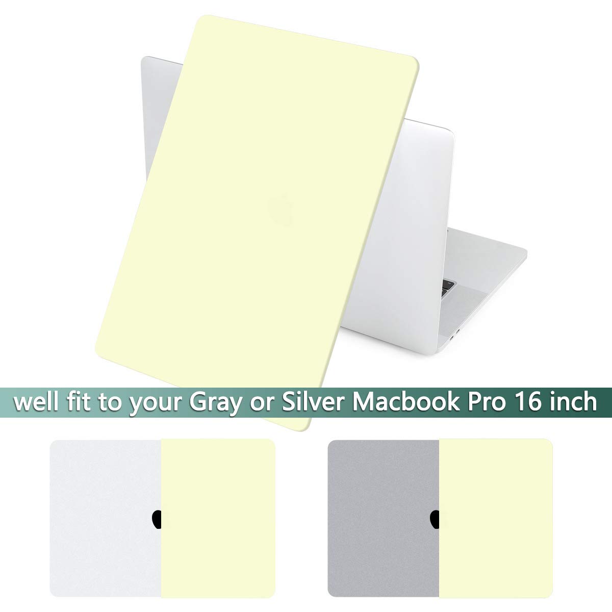 DONGKE Matte Hard Shell Case & Keyboard Cover for MacBook Pro 16 inch (2019-2020 Model A2141) - Compatible with Retina Display & Touch Bar, Includes Touch ID Protection - Mellow Yellow | Perfect for Work, Travel & School Protection