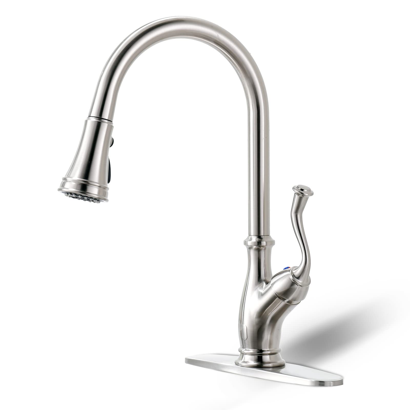 APPASO Stainless Steel Kitchen Faucet with Pull Down Sprayer - High Arc Single Handle for Modern Kitchens