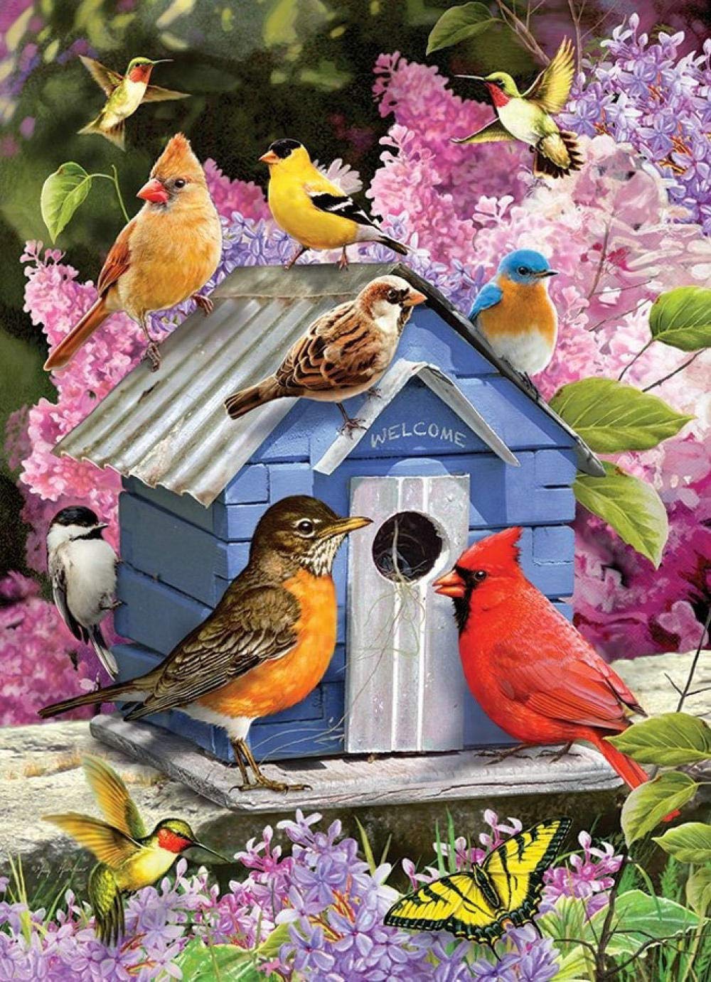 DIY Paint by Numbers Kit for Adults & Kids - Abstract Bird House Acrylic Painting on 40x50cm Canvas - Perfect for Home Wall Decor in Bedroom & Living Room - Fun Beginner Art Activity & Creative Gift Idea