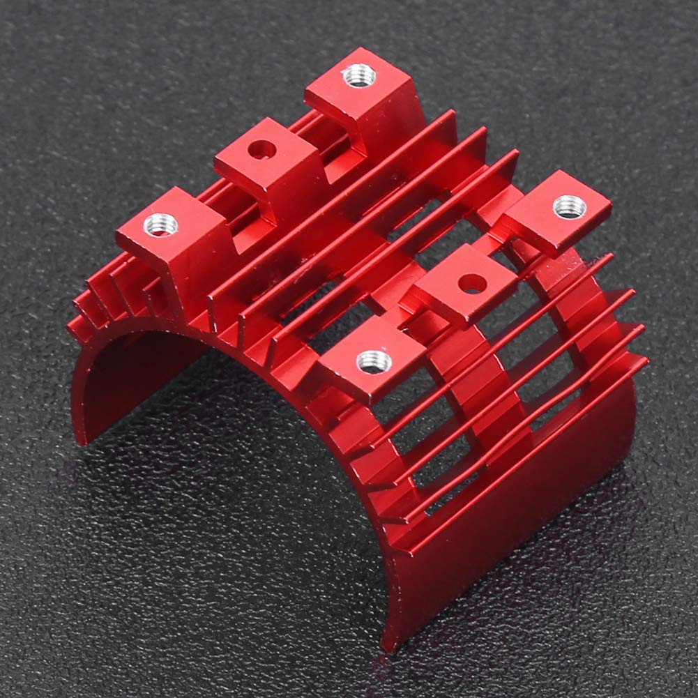 High-Performance Aluminum Alloy RC Motor Heat Sink - Universal Cooling Radiator for WLtoys 144001 1/14 Scale Remote Control Cars - Red Upgrade Part for Racing & Off-Road RC Vehicles