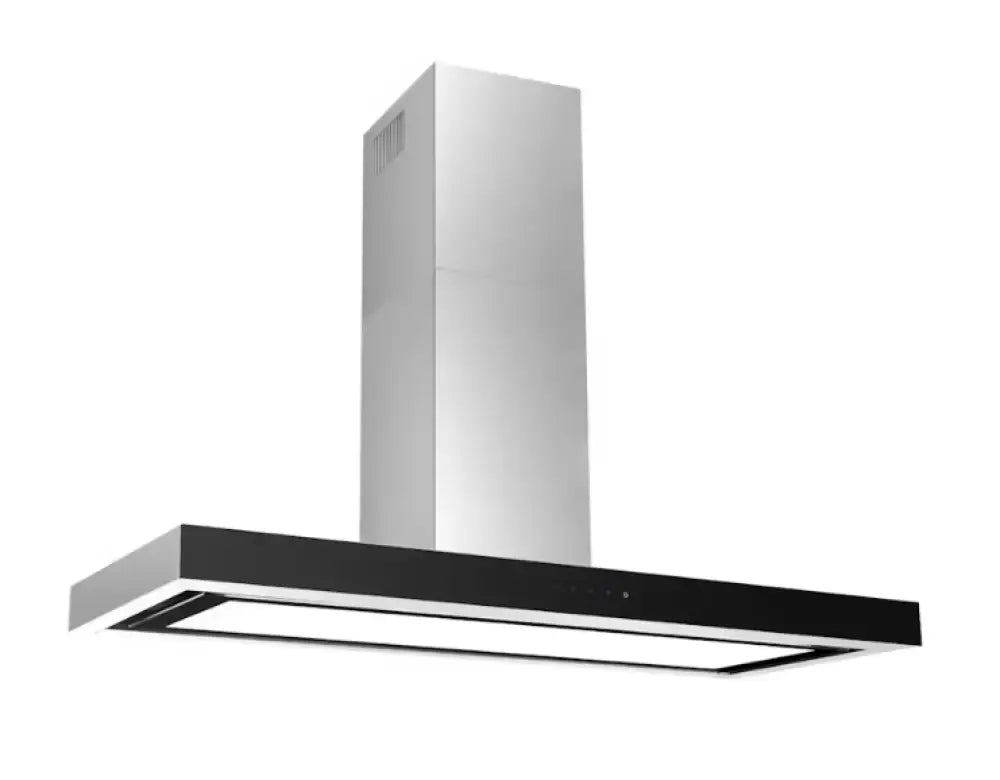 Glem GQA120TBLED 120cm Square Profile Range Hood with LED Lighting - Stainless Steel Kitchen Exhaust Fan for Home Cooking, Baking & Grilling