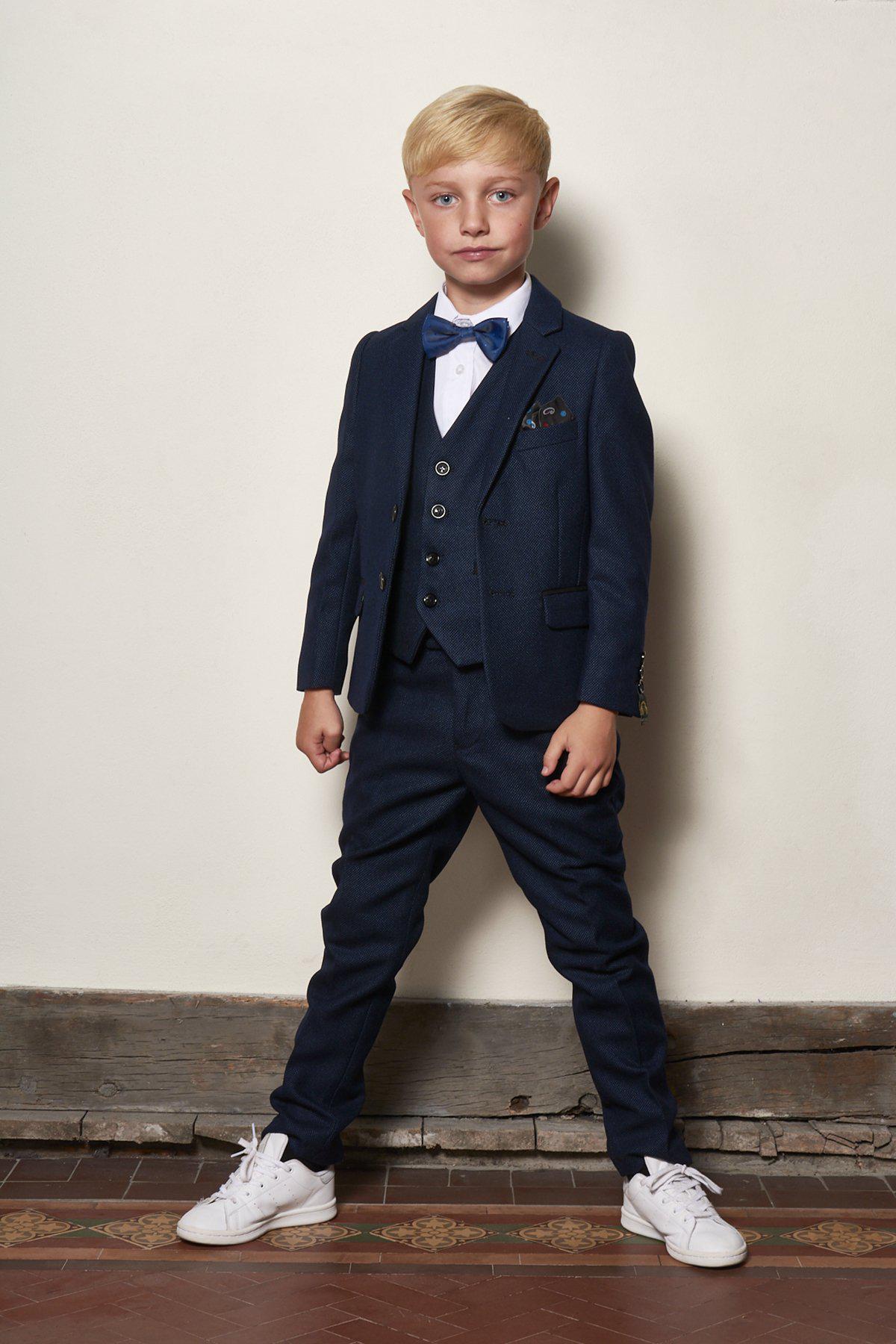 Stylish CALLUM Blue Three-Piece Suit for Men & Boys - Perfect for Weddings, Family Photos & Formal Events