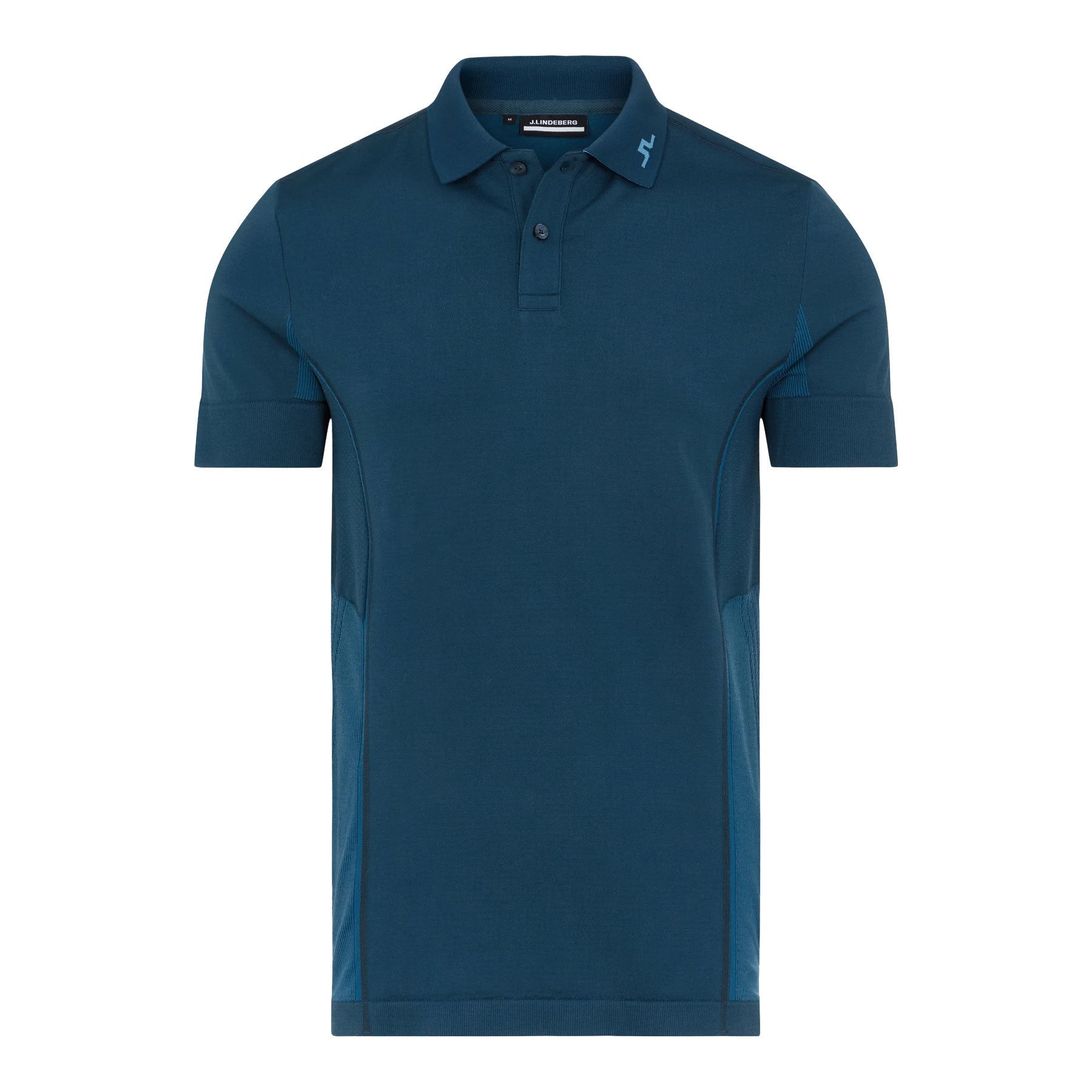 J. Lindeberg Al Majolica Blue Men's Golf Polo Shirt - Moisture-Wicking & UV Protection for Comfortable Golfing & Outdoor Sports