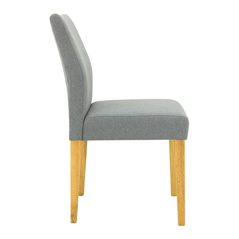 Ladee Modern Dining Chair - Solid Oak Wood with Silver Metal Legs - Perfect for Kitchen, Dining Room, and Office Spaces