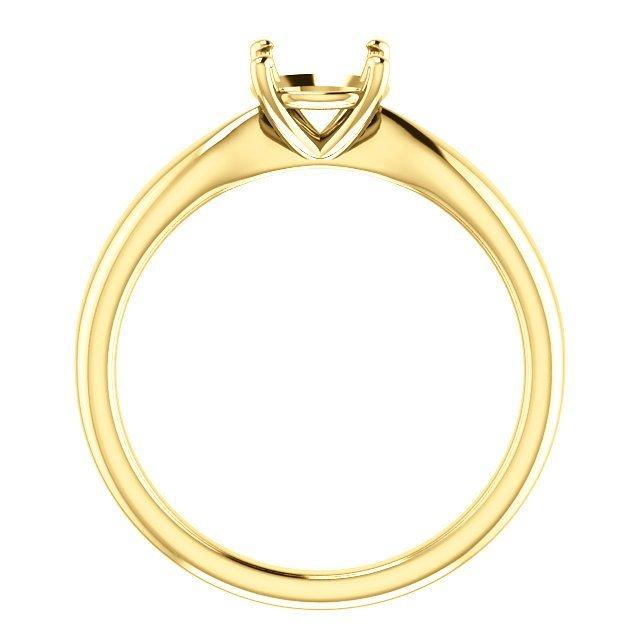 14KT Yellow Gold Tapered Solitaire Engagement Ring Setting - Fits Any Diamond Size & Shape - Perfect for Proposals, Weddings & Anniversaries