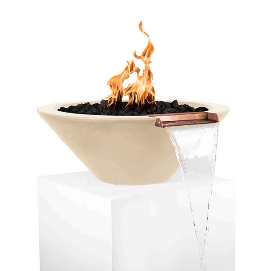 Concrete Fire and Water Bowl - Outdoor Fire Pit with Water Feature for Patio, Garden, and Backyard Decor | Weather-Resistant Design for Year-Round Use