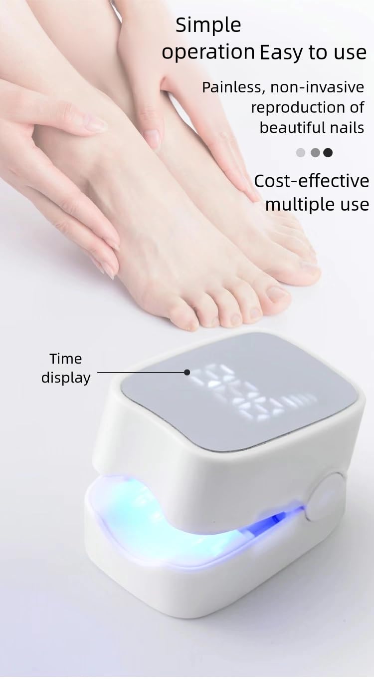 LED Display Nail Fungus Treatment Lamp - FSA/HSA Eligible Blue Light Therapy for Toenail Fungus (Onychomycosis) - Home Use Device for Effective Nail Care & Fungal Infection Relief - Perfect for At-Home Pedicures & Foot Health Maintenance