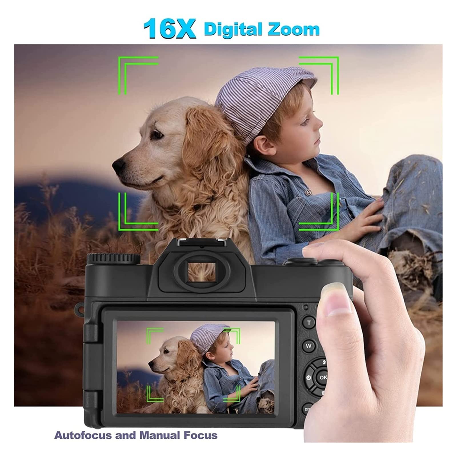 AUBEST 4K Digital Camera 48MP Video Camera Camcorder with Auto Focus & Wide Angle - Perfect for Beginners, Photography, Selfie Vlogging, Travel Recording (No TF Card Included) - Capture Life's Moments in HD Clarity