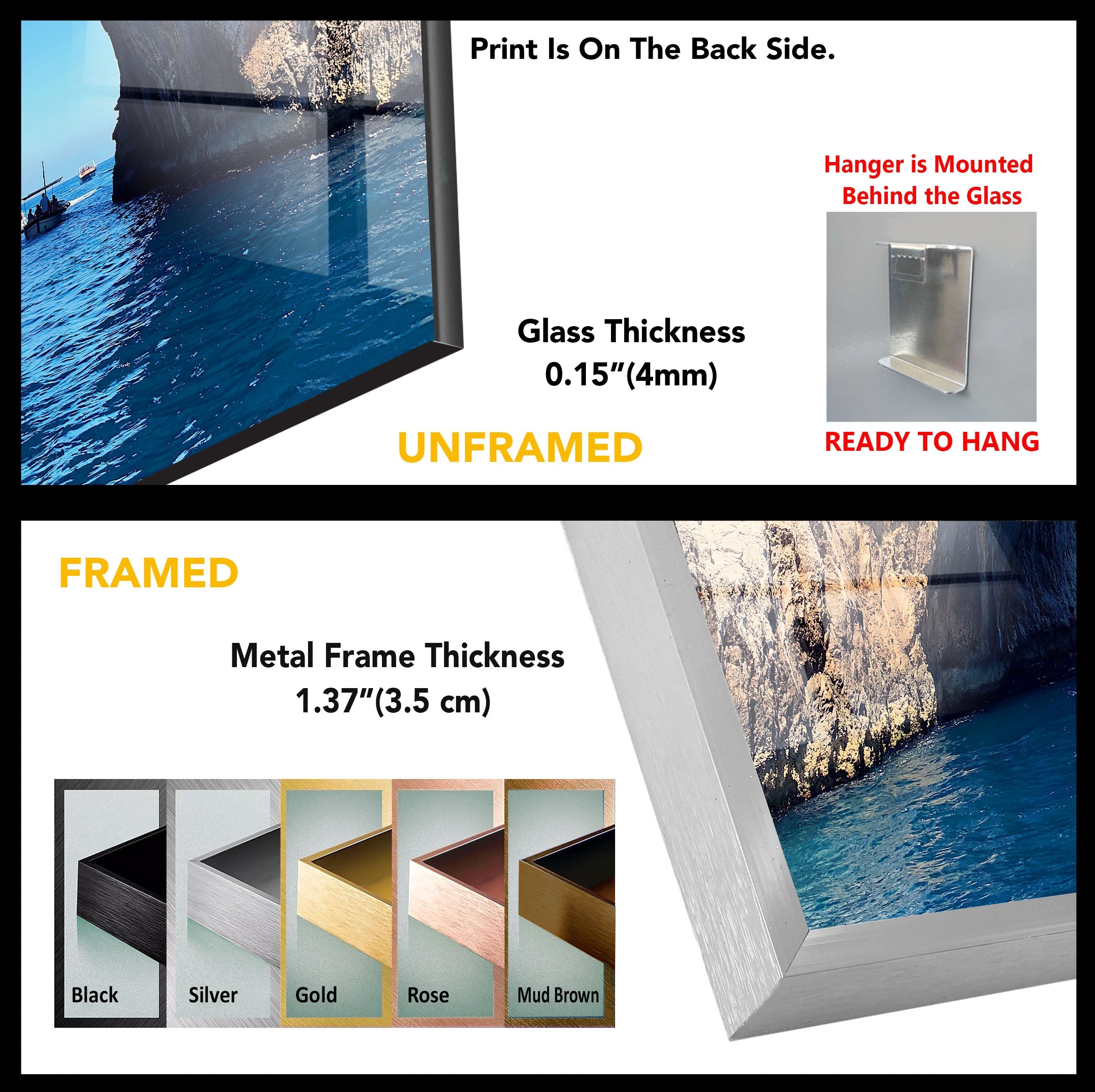 Coastal Rock Archway Landscape Art Print - Stunning Glass Wall Decor for Living Room, Bedroom & Office - Modern Home & Office Décor