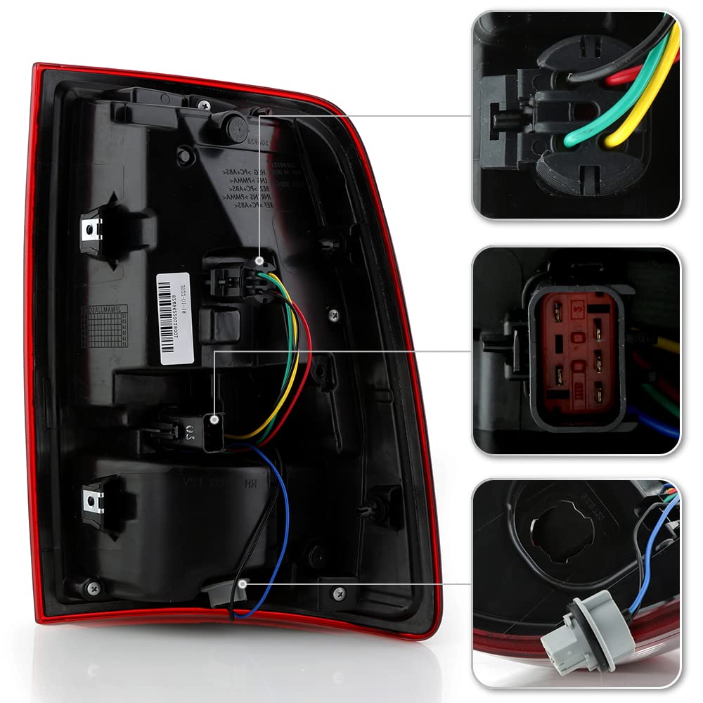 ACANII LED Tail Lights Brake Lamps - Compatible with 2013-2018 RAM 1500/2500/3500 (Factory Dark Red LED Model) - Left & Right Pair - Durable Replacement for Enhanced Visibility & Safety - Perfect for Off-Roading, Towing & Night Driving