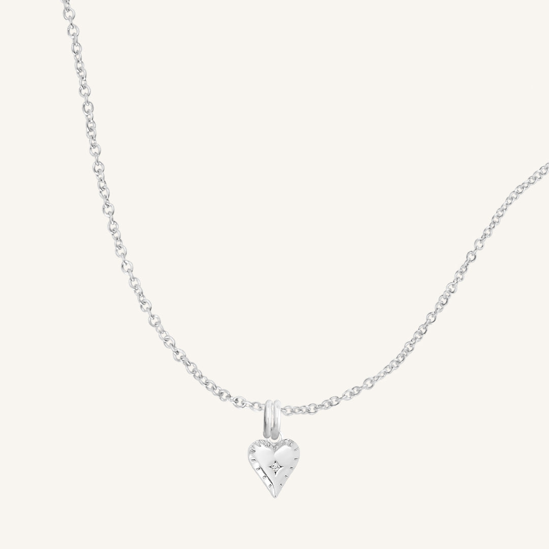 Eternal Heart Charm Necklace - Sterling Silver Dainty Pendant Jewelry for Women, Gift for Her, Valentine's Day, Anniversary & Romantic Occasions