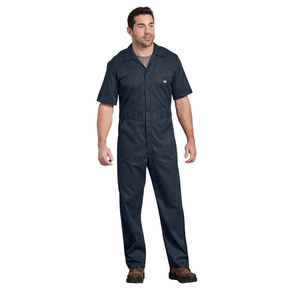 Dickies Men's FLEX Short Sleeve Coveralls - Durable Work Jumpsuit with Stretch Fabric for Comfort | Ideal for Mechanics, Construction & DIY Projects