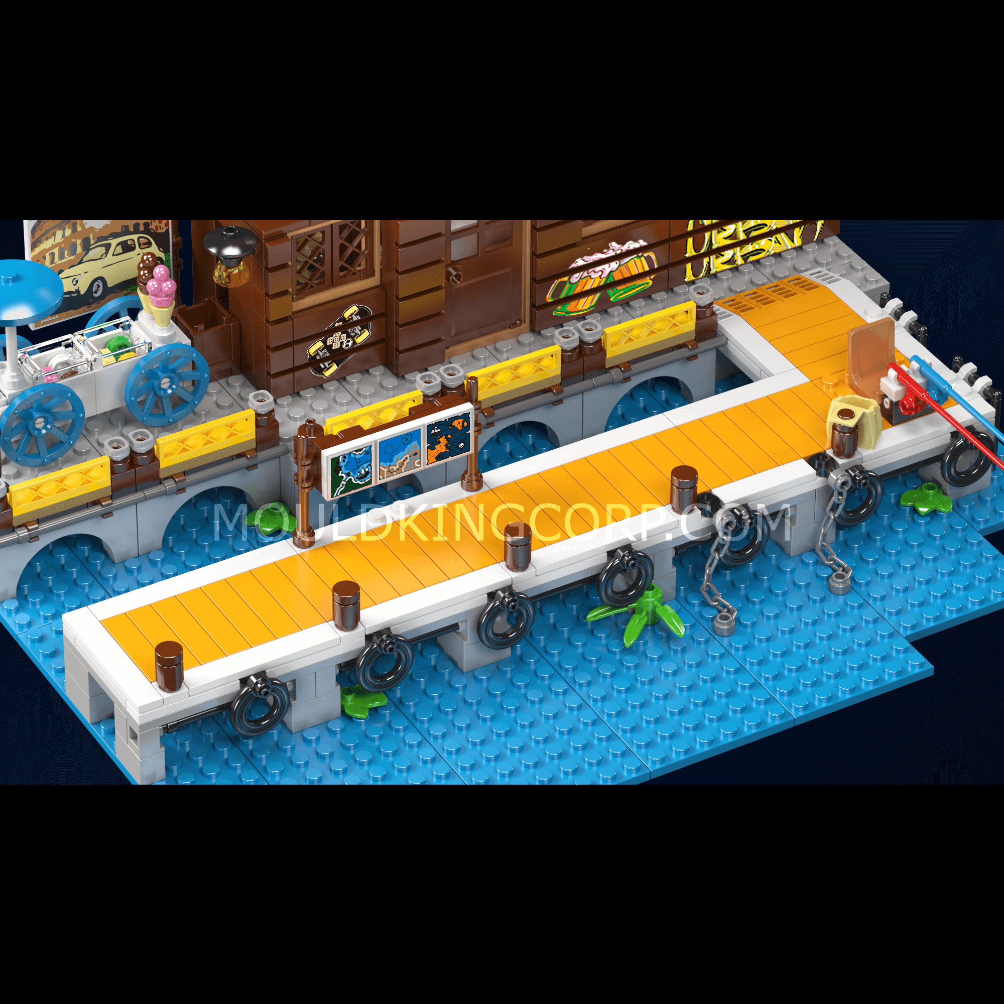 Mould King 10108 Dockside Tavern Building Block Set - 842 Piece Creative Construction Toy for Adults & Kids | Perfect for Collectors, DIY Projects & Home Decoration