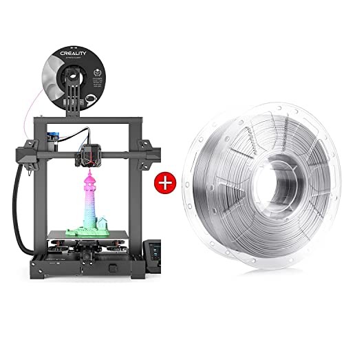 Creality Ender 3 V2 Neo 3D Printer with CR Touch Auto Leveling | 1.75mm 1KG Silk Shiny Metallic Silver PLA Filament | Perfect for Home DIY, Prototyping & Educational Projects