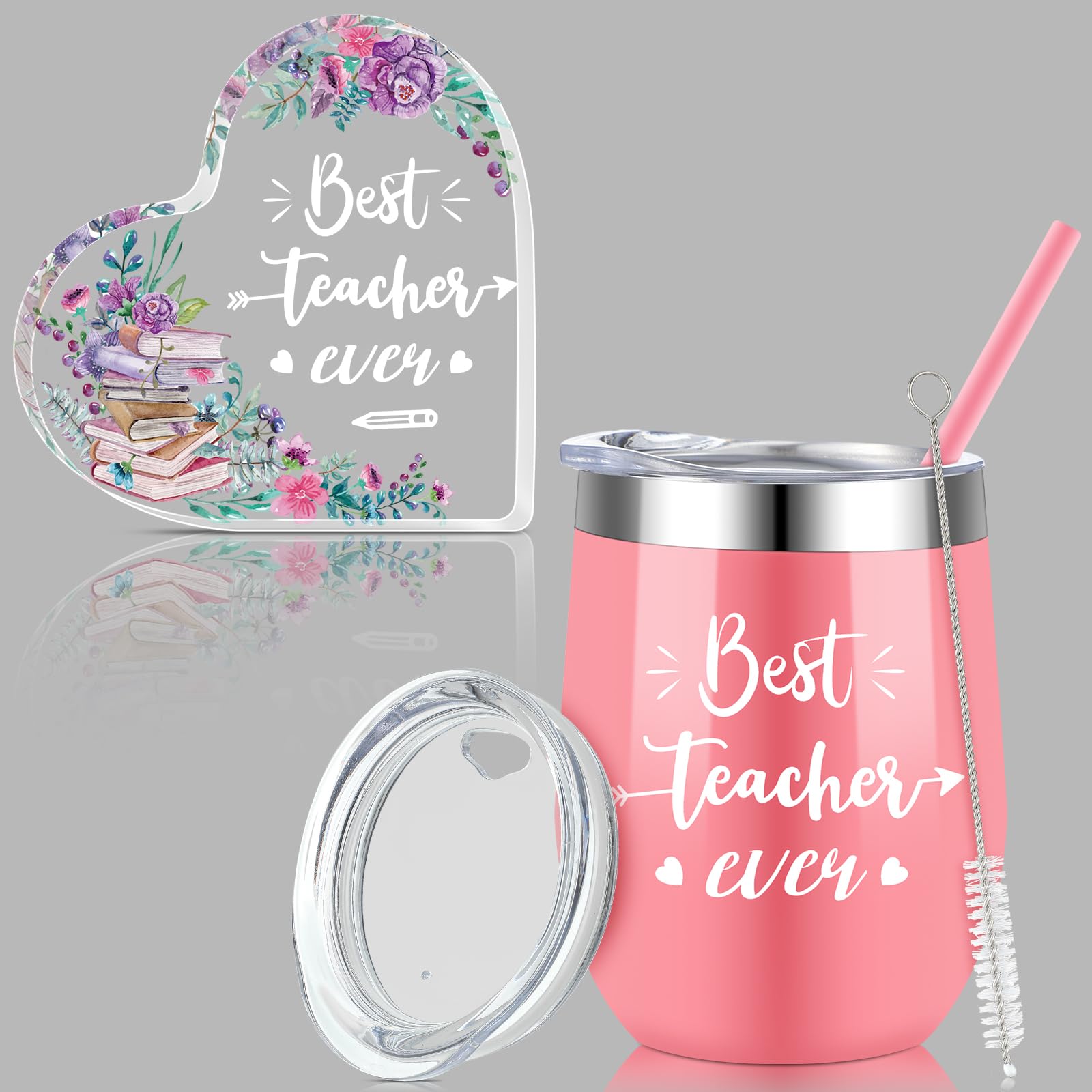 Premium 2-Piece Teacher Appreciation Gift Set - Insulated Tumbler & Elegant Paperweight - Perfect Thank You, Graduation, or Retirement Gift for Women Educators - Ideal for Classroom, Office, or Home Decor