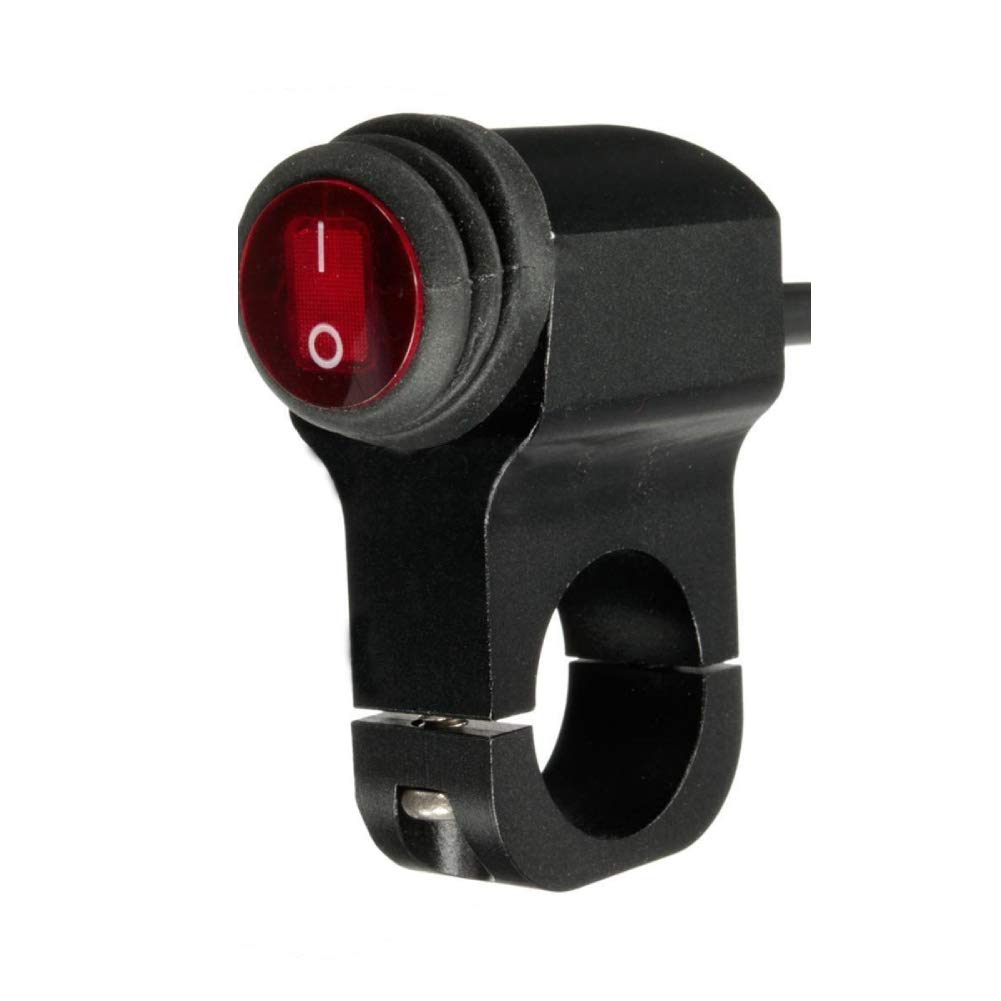 Yosoo 12V 16A Waterproof Motorcycle Handlebar Headlight & Fog Spot Light with On/Off Switch (Black) - Perfect for Night Riding, Off-Road Adventures and Bad Weather Conditions