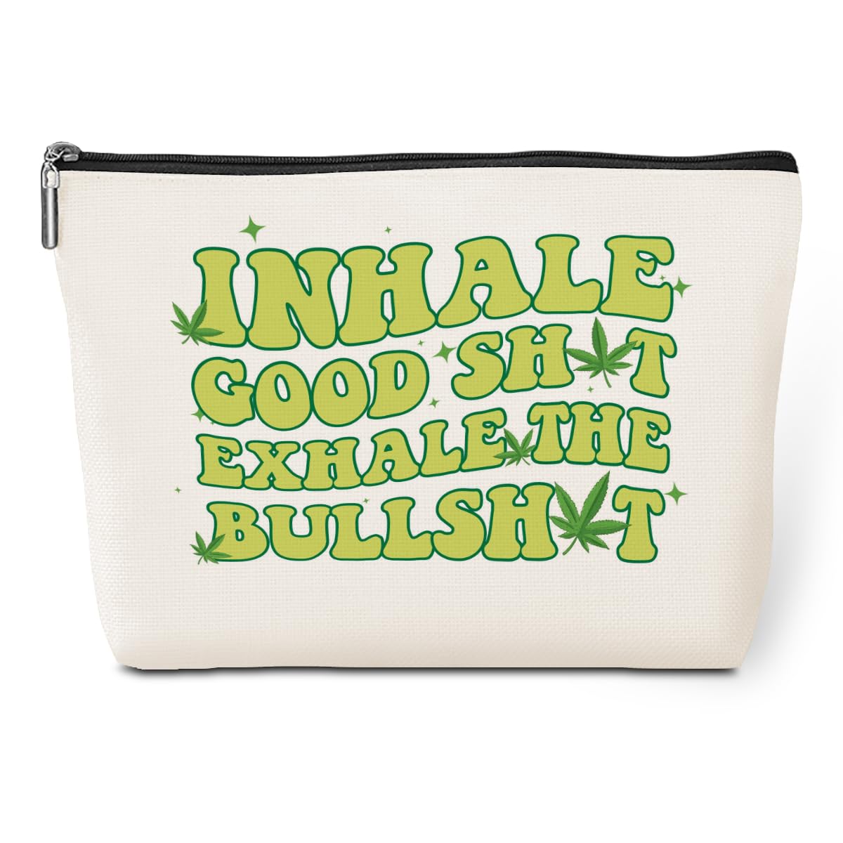 Funny Weed Makeup Bag - Cute Cannabis Leaf Design Cosmetic Pouch for Women - Perfect Christmas, Birthday, Graduation & Friendship Gifts - Travel Toiletry Organizer for Her, Mom, Grandma & Leaf Lovers - Great for Daily Use, Traveling & Gift Giving