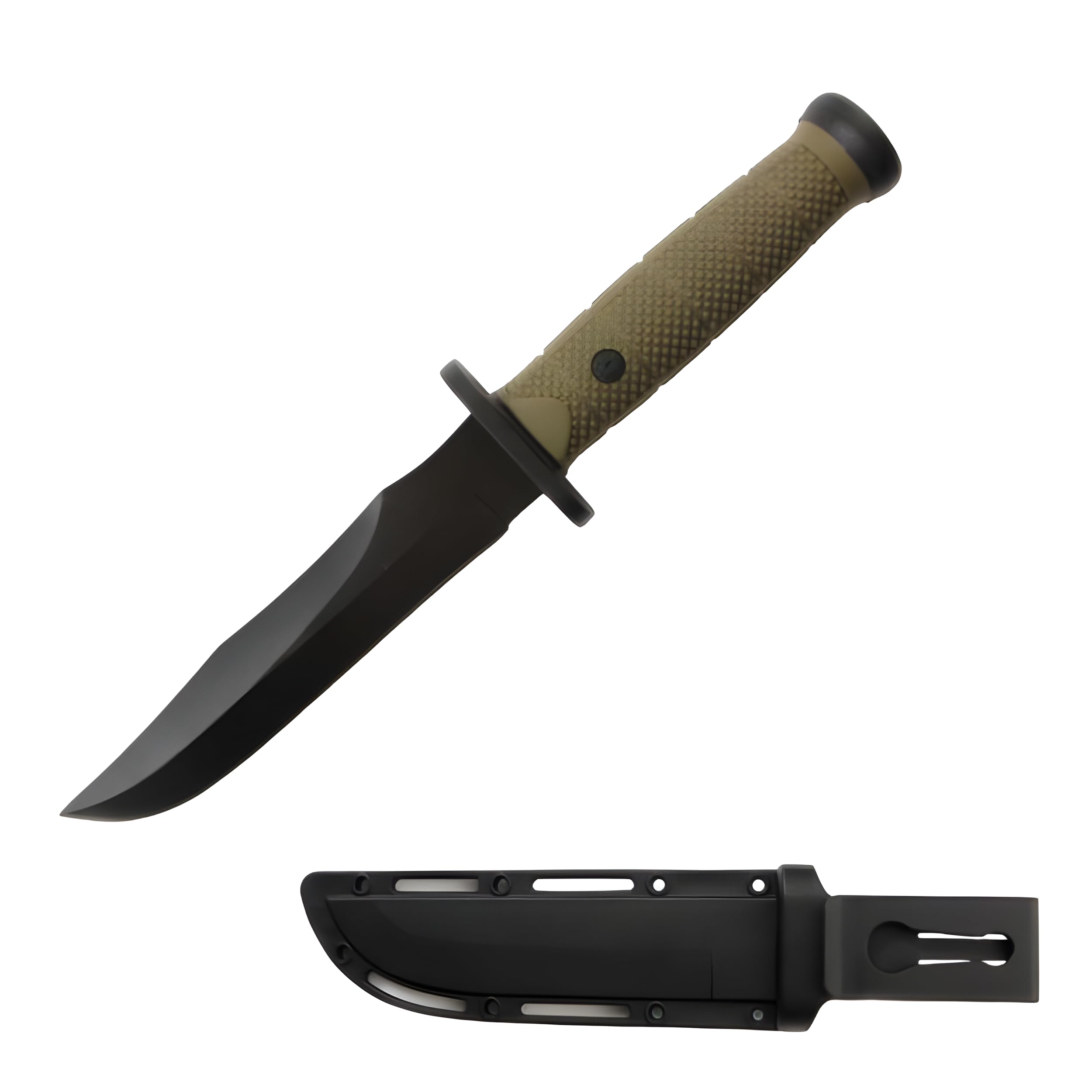 Snake Eye Tactical 12-Inch Ultimate Survival Knife - Stainless Steel Fixed Blade Hunting Knife with Sheath for Outdoor Adventures, Camping, Bushcraft & Emergency Preparedness | Perfect for Hunting, Fishing, Foraging & Wilderness Survival (Green)