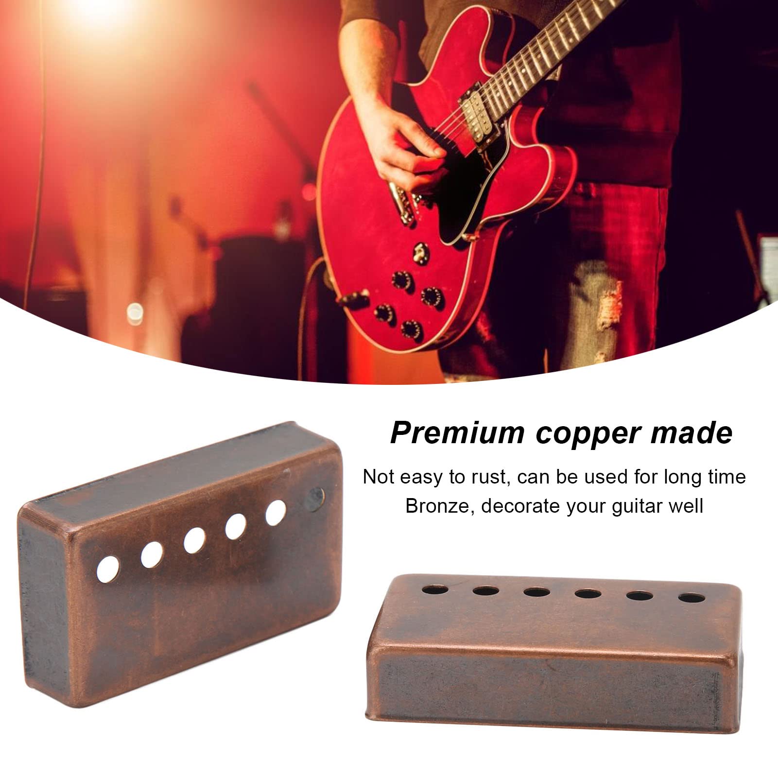 Bronze Electric Guitar Pickup Cover - 2-Piece Scratch-Resistant Shell for Protection | Perfect for Gibson, Fender & DIY Guitar Upgrades