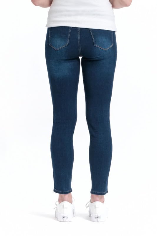 1822 Denim Ultimate Comfort Maternity Ankle Skinny Jeans with Bellyband - Stretchable Pregnancy Pants for Women | Perfect for Work, Casual Outings & Everyday Wear